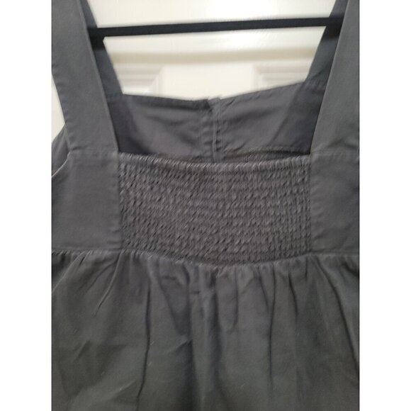 Old Navy Women's Charcoal Gray Sleeveless Button-Front Top With Smocked Back Pan - Picture 4 of 9